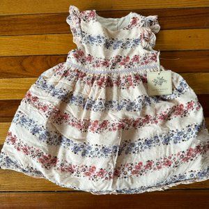 NWT Laura Ashley Floral Stripe Toddler Dress